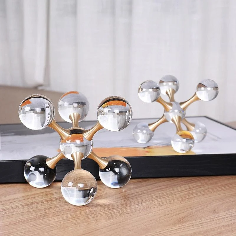 Crystal Hand-Crafted Ball Geometric Sculpture -