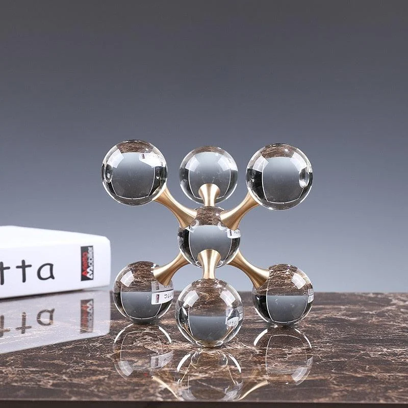 Crystal Hand-Crafted Ball Geometric Sculpture -