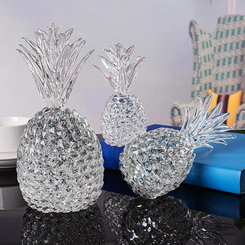 Crystal Hand-Crafted Pineapple Sculpture -