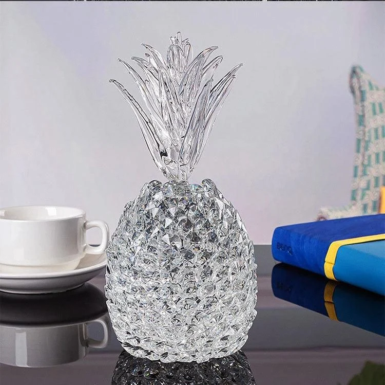 Crystal Hand-Crafted Pineapple Sculpture -