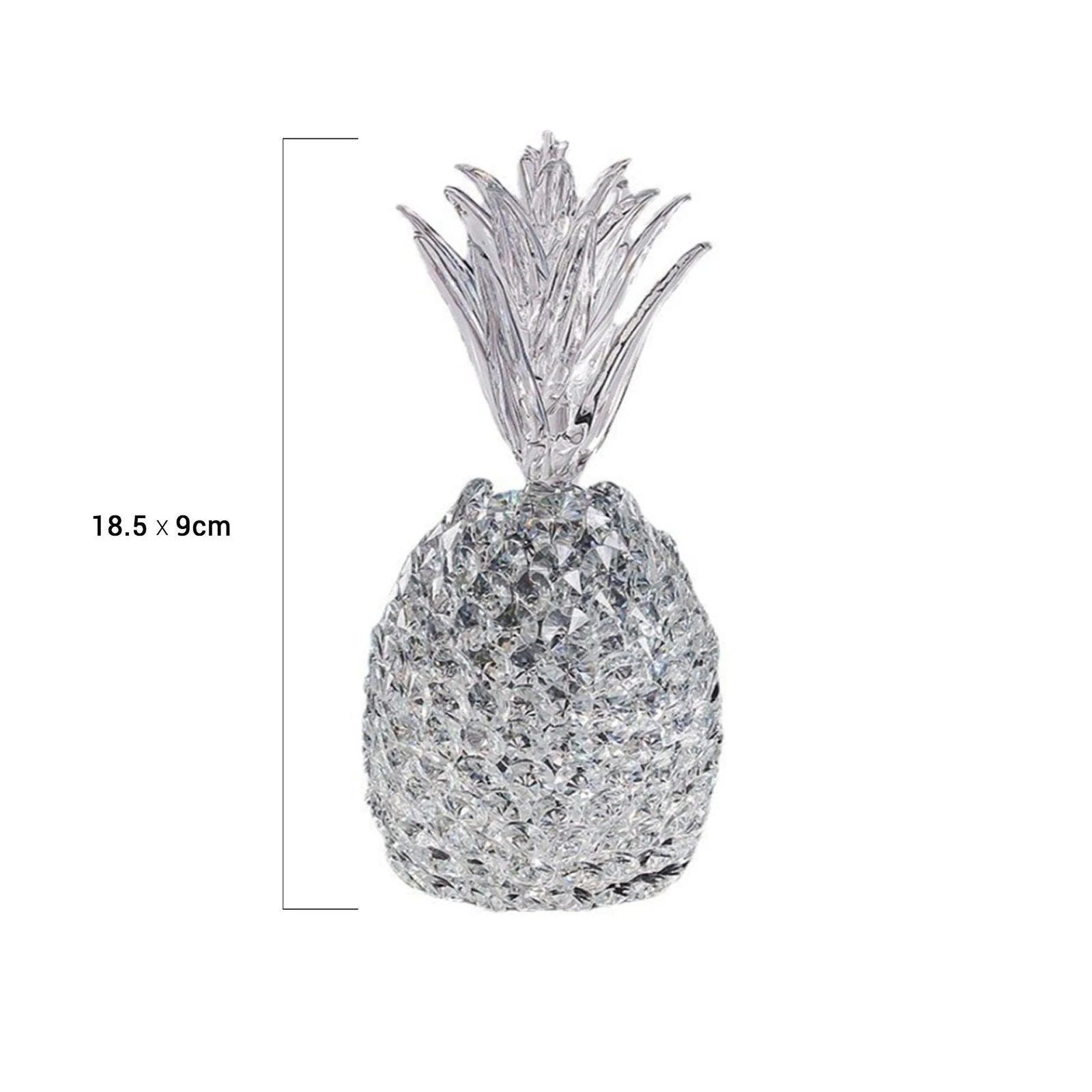 Crystal Hand-Crafted Pineapple Sculpture -