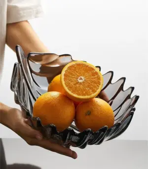 Crystal Leaf Fruit/Salad Bowl 28cm
