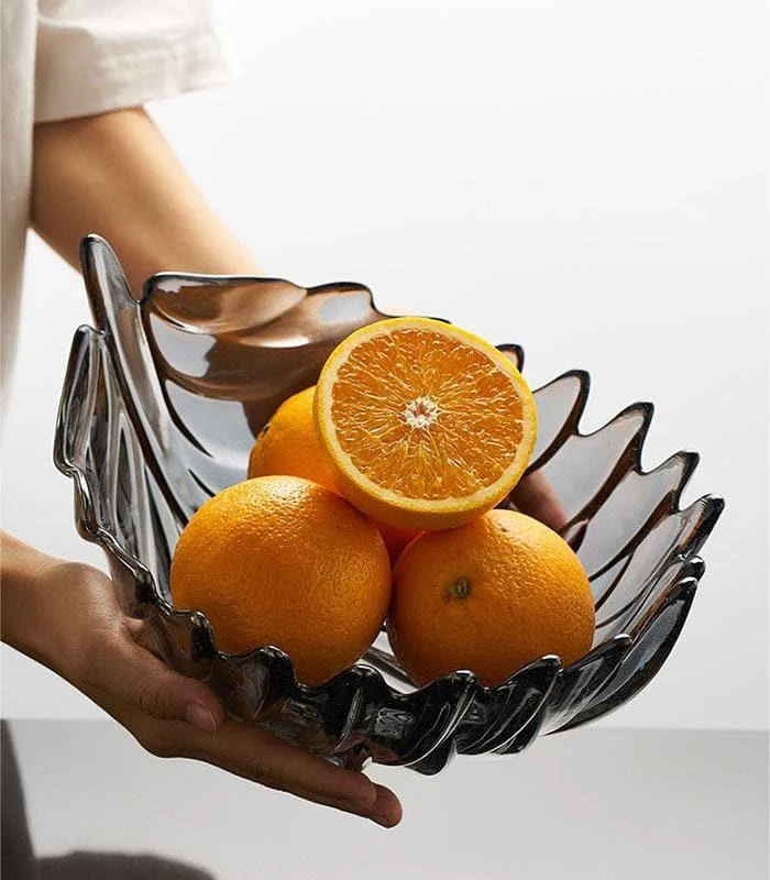 Crystal Leaf Fruit/Salad Bowl 28cm -  - #tag1#