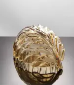 Crystal Leaf Fruit Salad Bowl 28cm tag1