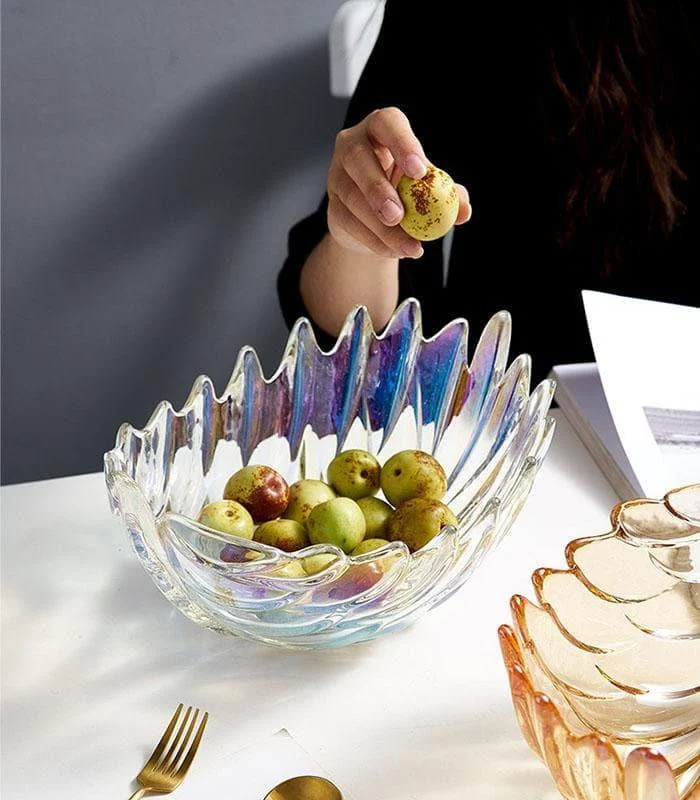 Crystal Leaf Fruit/Salad Bowl 28cm -  - #tag1#