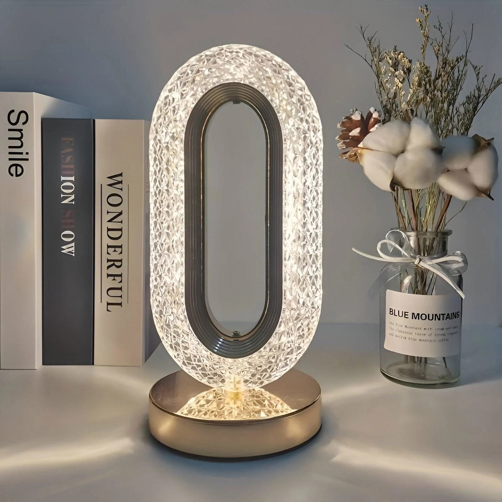 Crystal Table Lamp - Luxe Crystal Table Lamp - LED Oval Table Lamp -  - #tag1#
