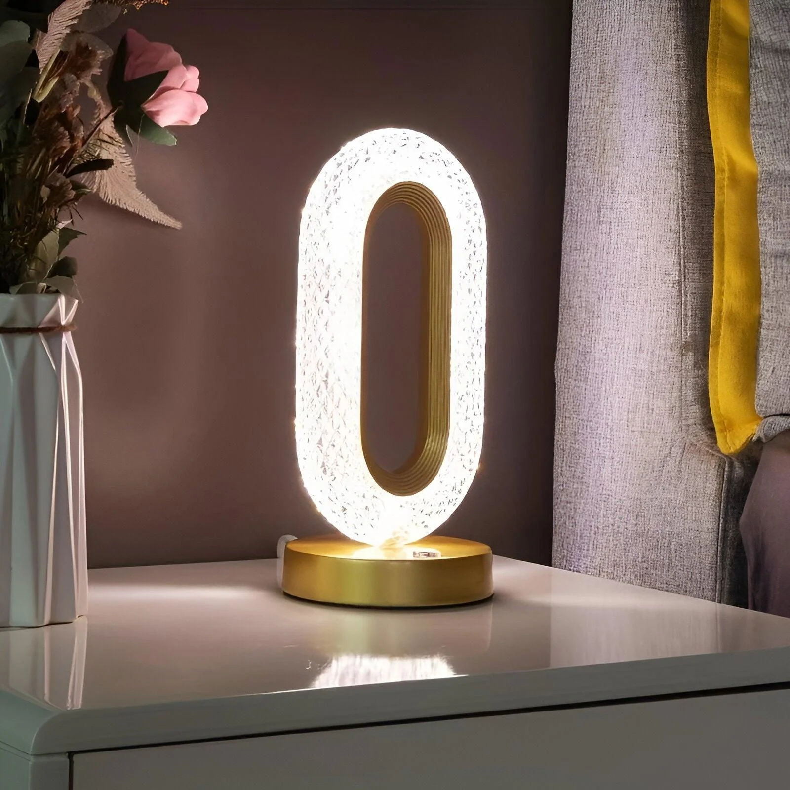 Crystal Table Lamp - Luxe Crystal Table Lamp - LED Oval Table Lamp -  - #tag1#