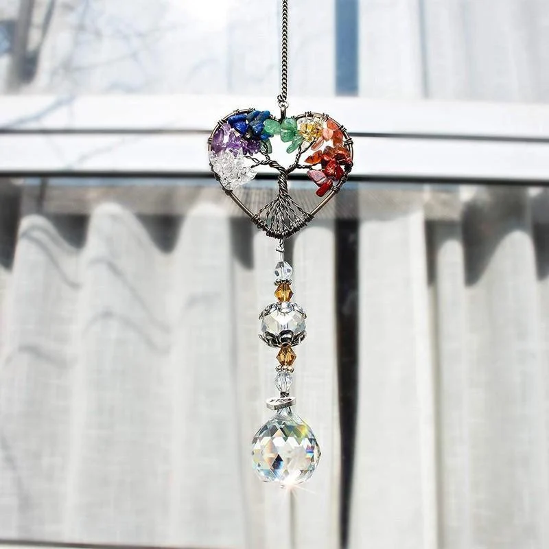 Crystal Wind Chime Tree Of Life Suncatcher -  - #tag1#