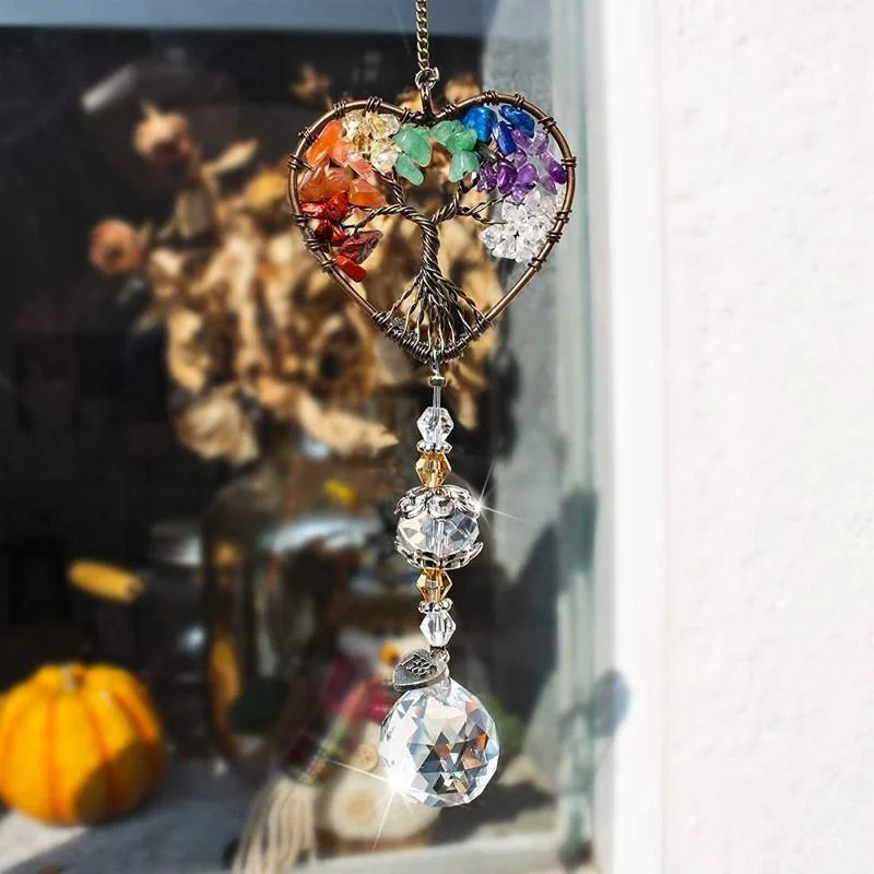 Crystal Wind Chime Tree Of Life Suncatcher -  - #tag1#