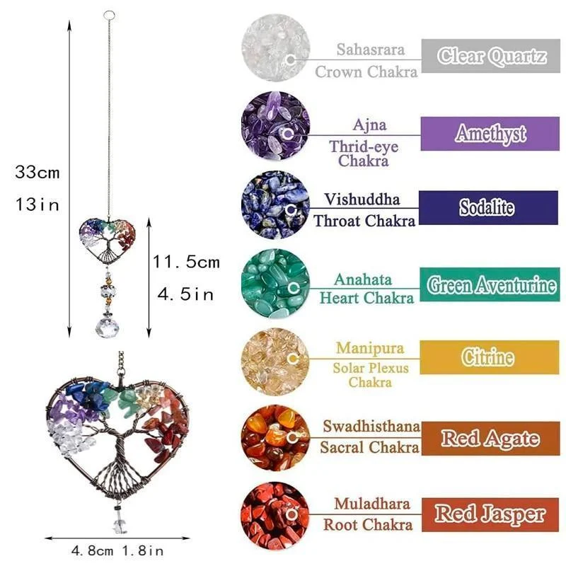 Crystal Wind Chime Tree Of Life Suncatcher -  - #tag1#