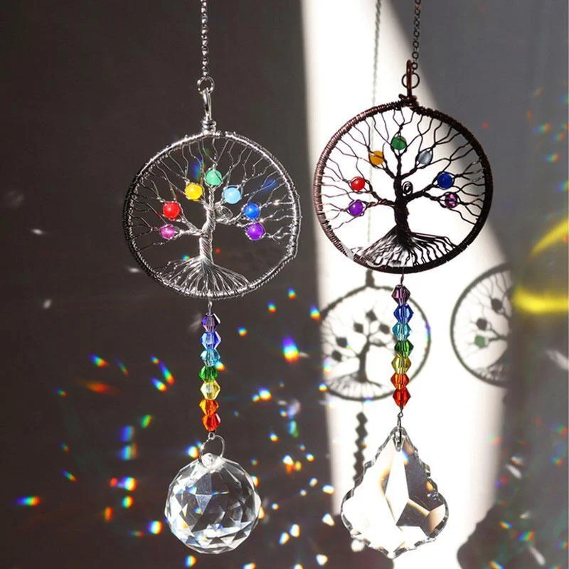 Crystal Wind Chime Tree Of Life Suncatcher -  - #tag1#