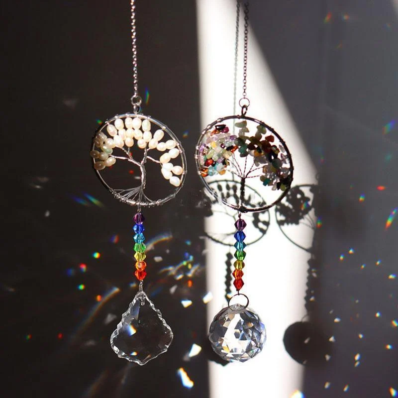 Crystal Wind Chime Tree Of Life Suncatcher -  - #tag1#
