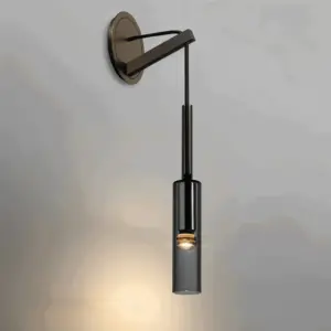 Crystal gray wall lamp - Minimalist smoky tube modern wall lamp -  - #tag1#