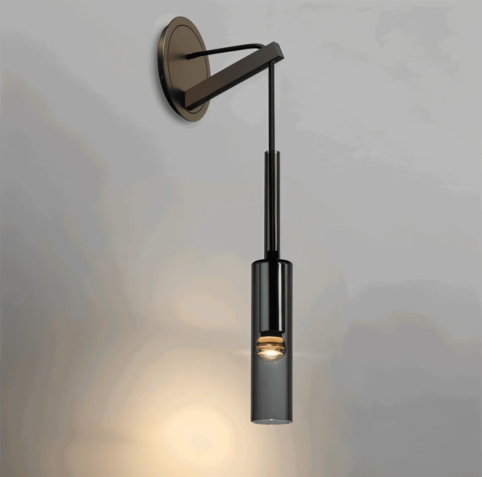 Crystal gray wall lamp - Minimalist smoky tube modern wall lamp -  - #tag1#