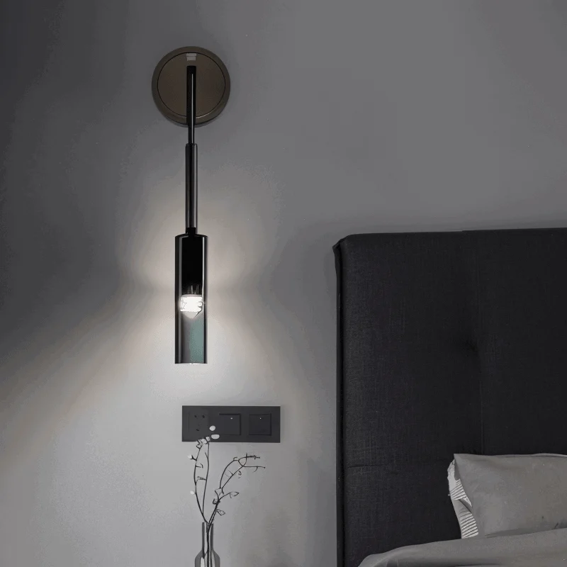 Crystal gray wall lamp - Minimalist smoky tube modern wall lamp -  - #tag1#