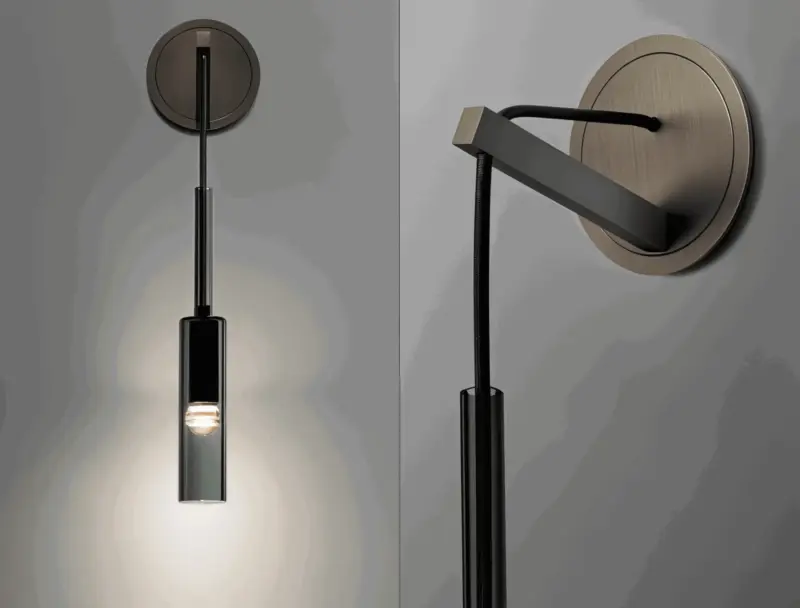 Crystal gray wall lamp Minimalist smoky tube modern wall lamp tag1