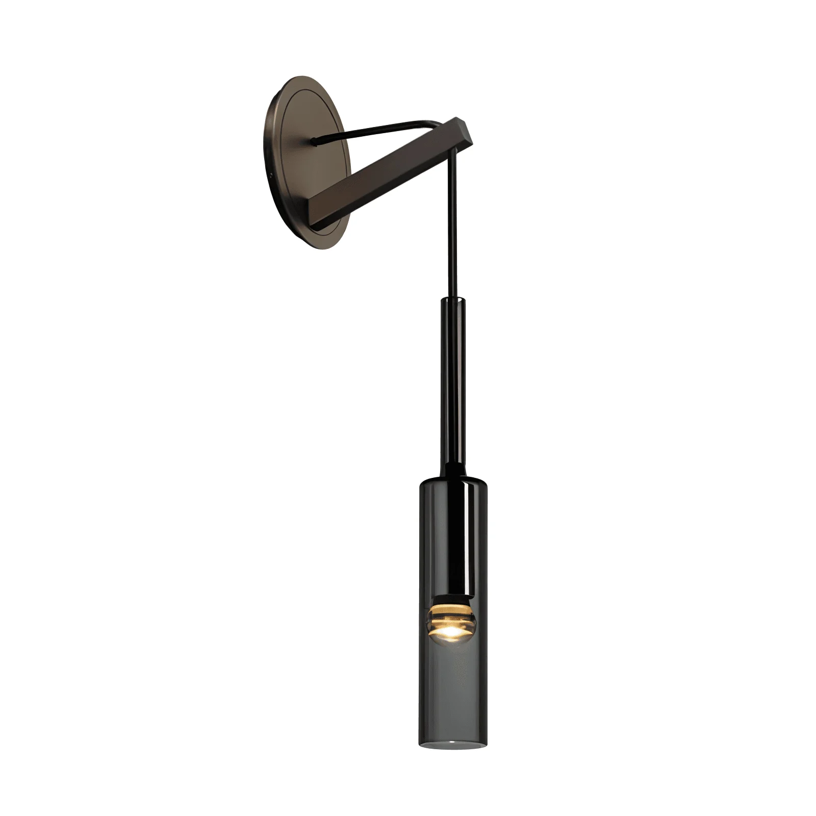 Crystal gray wall lamp - Minimalist smoky tube modern wall lamp -  - #tag1#