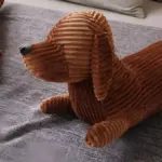 CuddlyPlush Adorable Cord Dachsund Plush Pillow tag1