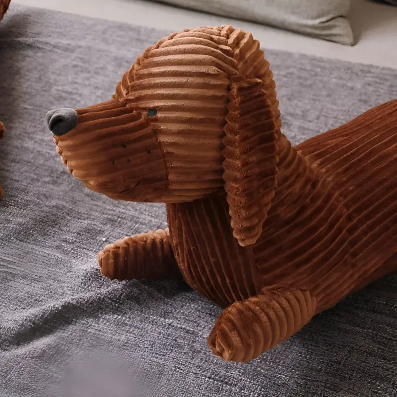 CuddlyPlush Adorable Cord Dachsund Plush Pillow tag1