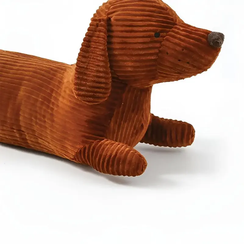 CuddlyPlush Adorable Cord Dachsund Plush Pillow tag1