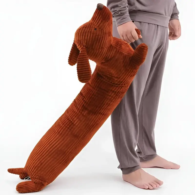 CuddlyPlush Adorable Cord Dachsund Plush Pillow tag1