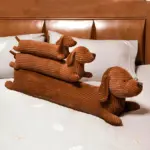 CuddlyPlush Adorable Cord Dachsund Plush Pillow tag1