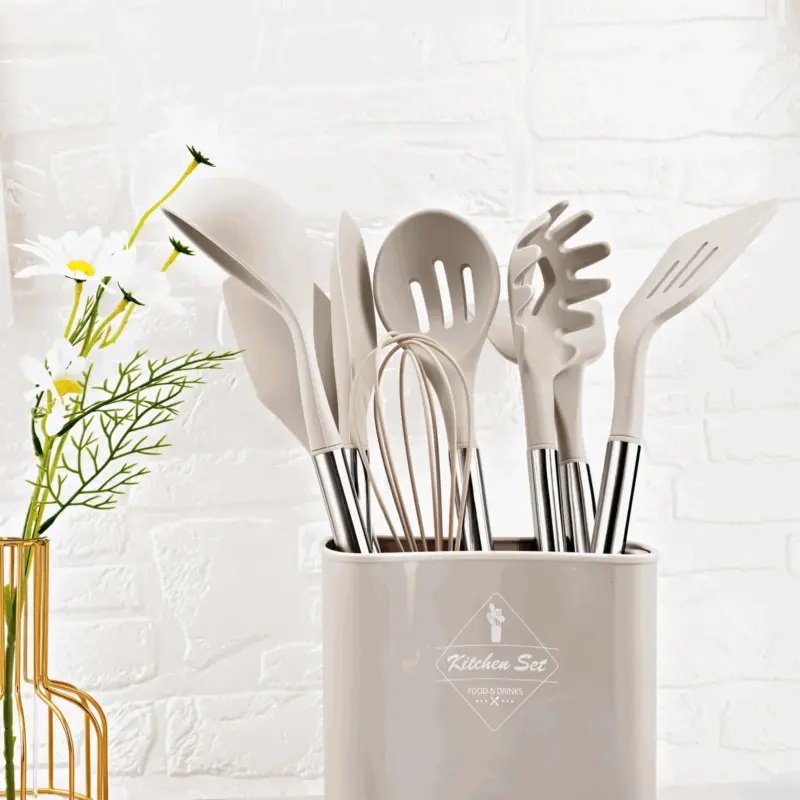 CuisineCraft Silicone Kitchen Utensils Set 12 piece Cooking Utensils Set tag1