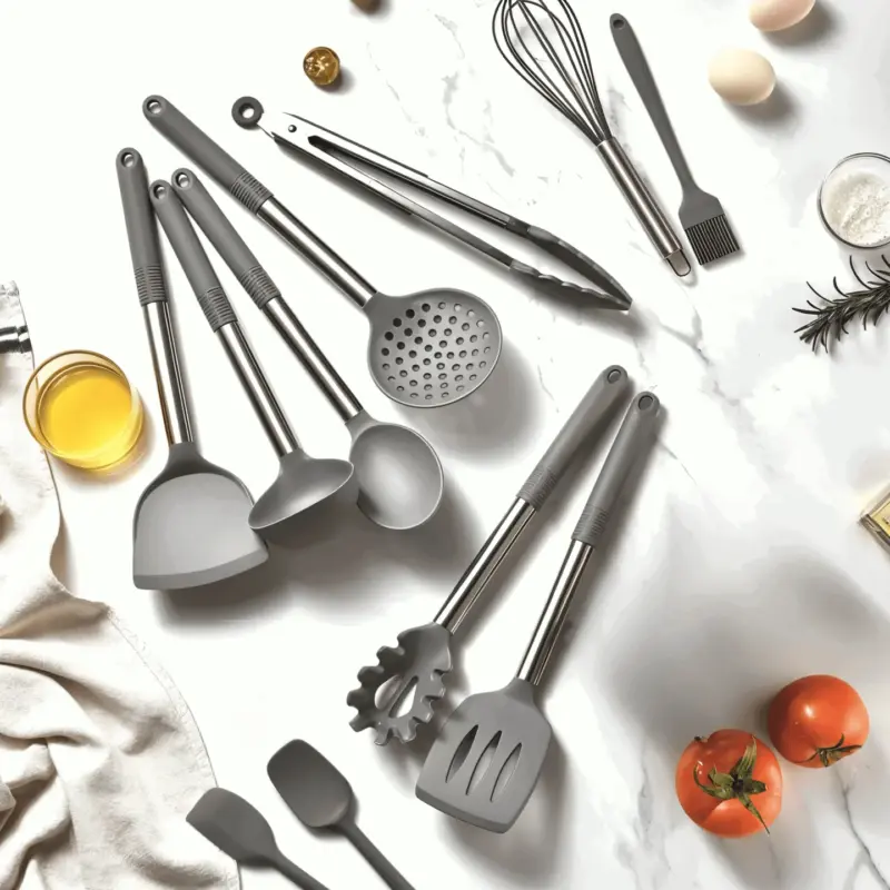 CuisineCraft Silicone Kitchen Utensils Set 12 piece Cooking Utensils Set tag1