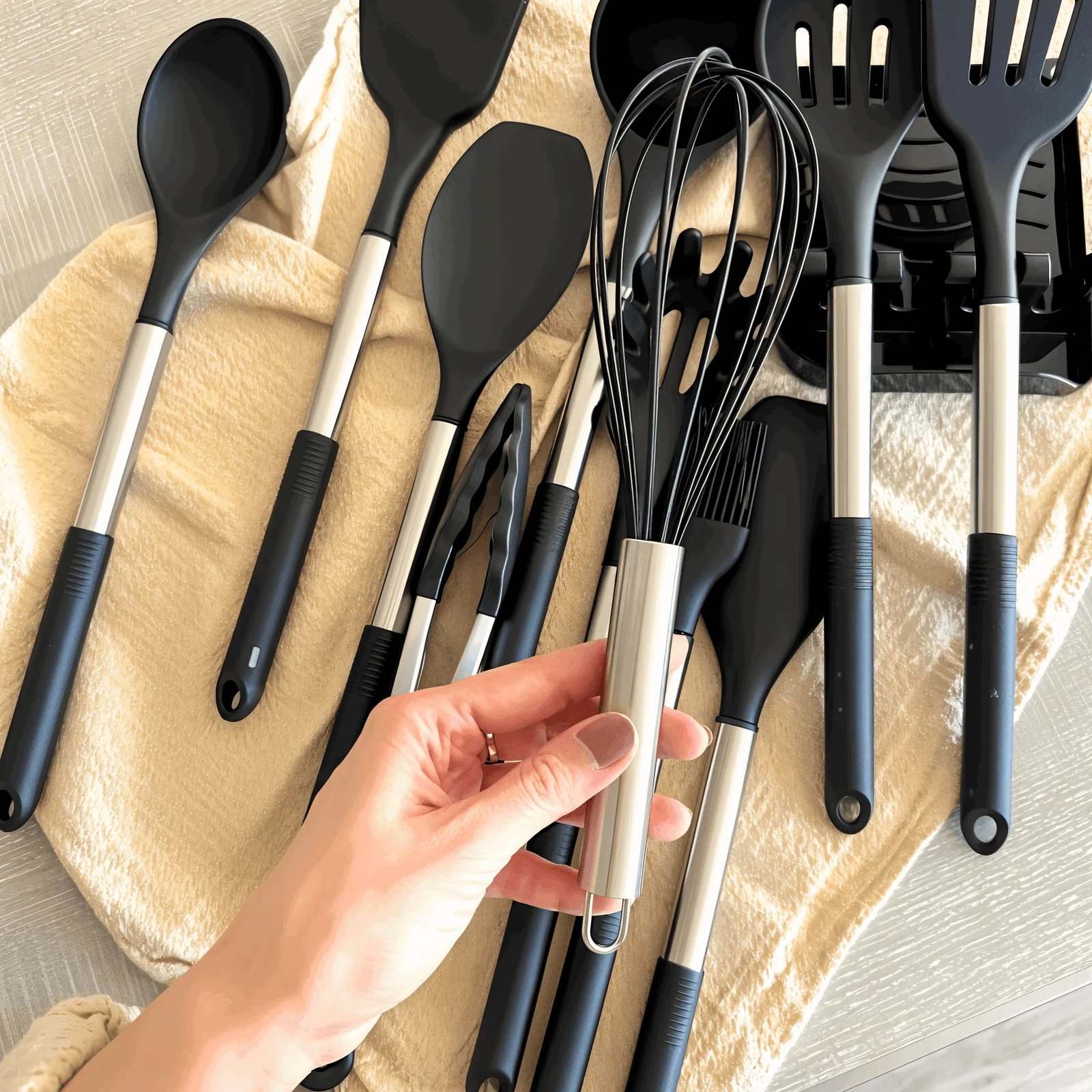 CuisineCraft Silicone Kitchen Utensils Set - 12-piece Cooking Utensils Set -  - #tag1#