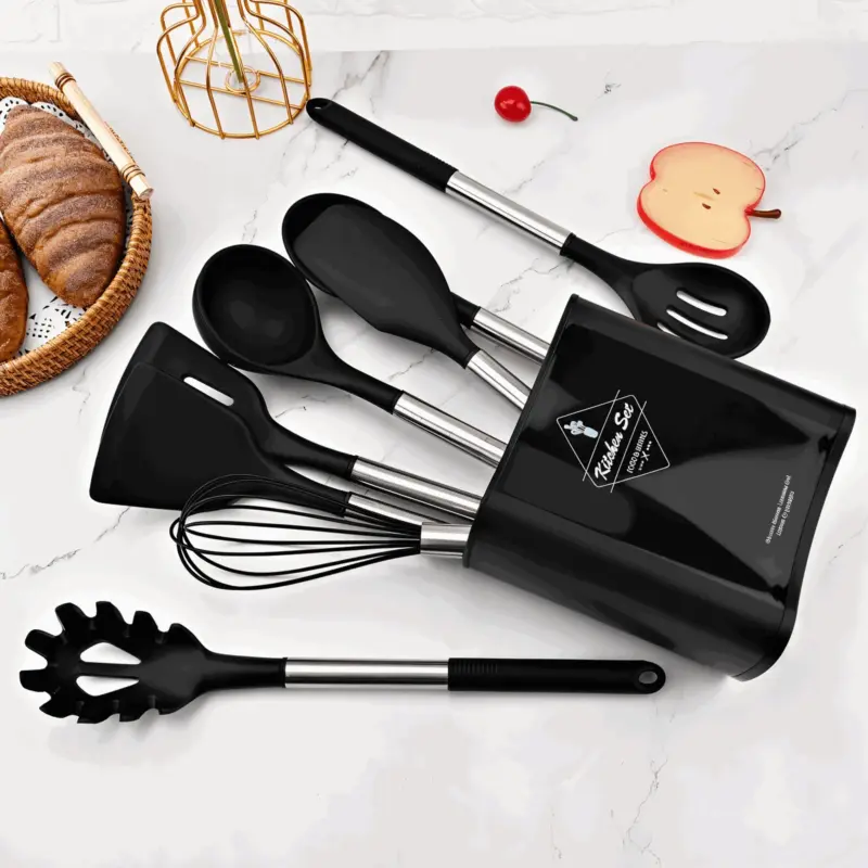 CuisineCraft Silicone Kitchen Utensils Set 12 piece Cooking Utensils Set tag1