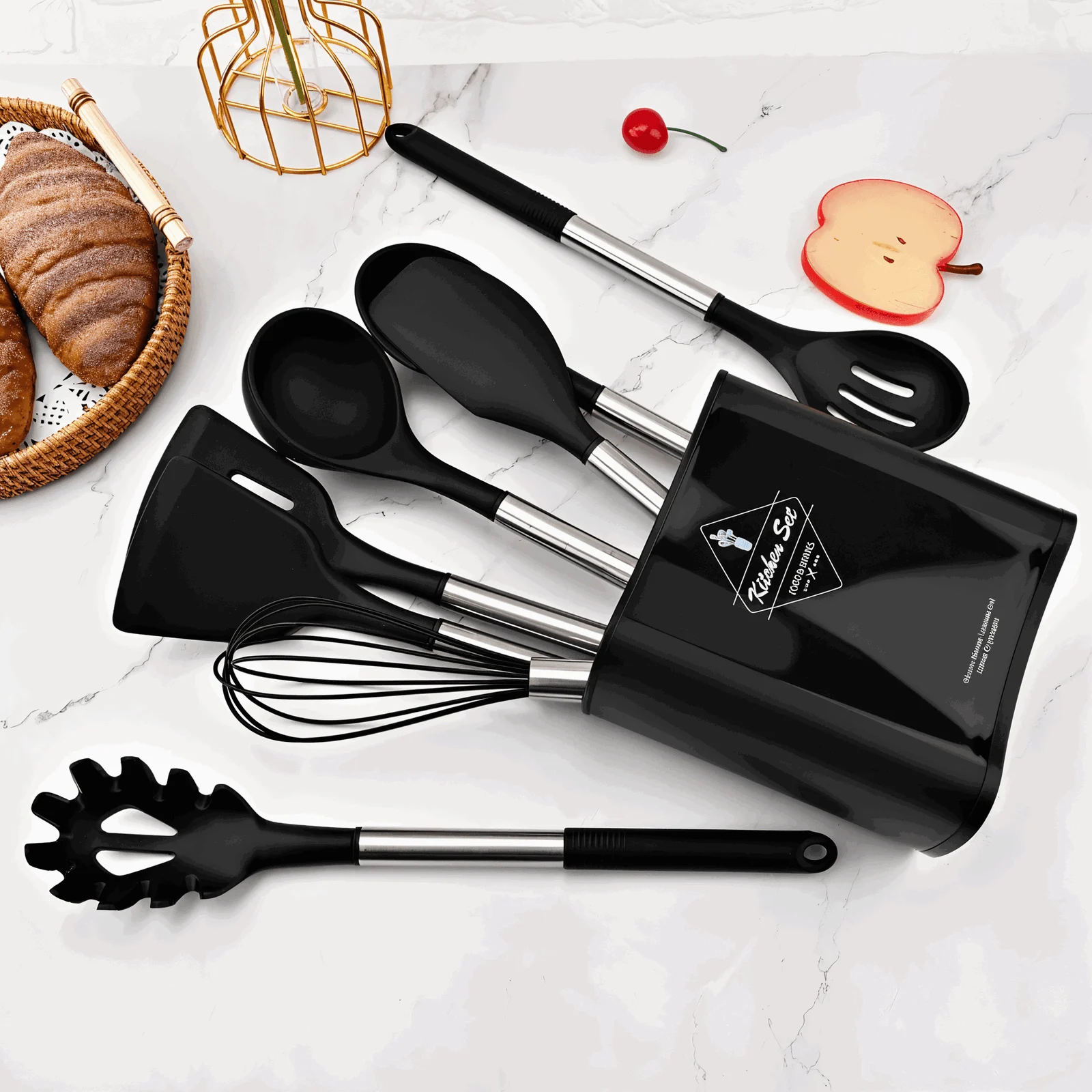 CuisineCraft Silicone Kitchen Utensils Set - 12-piece Cooking Utensils Set -  - #tag1#