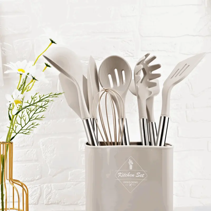 CuisineCraft Silicone Kitchen Utensils Set 12 piece Cooking Utensils Set tag1
