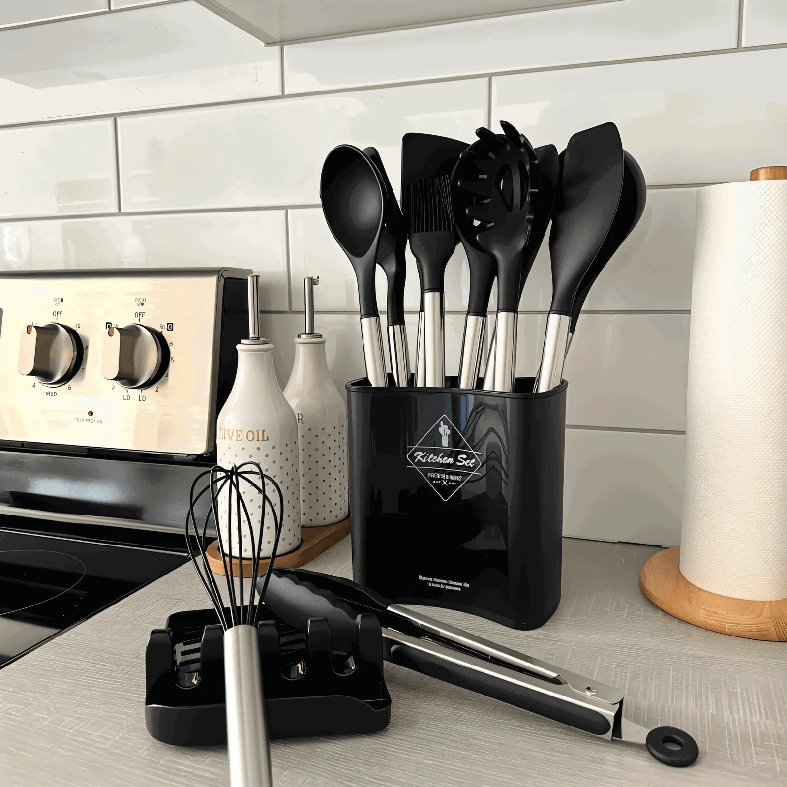 CuisineCraft Silicone Kitchen Utensils Set - 12-piece Cooking Utensils Set -  - #tag1#