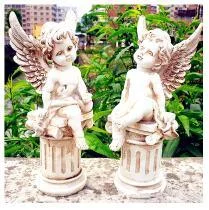 Cupid Bust Angel Roman Resin Sculptures and Statues Craft work 2Pcs - 