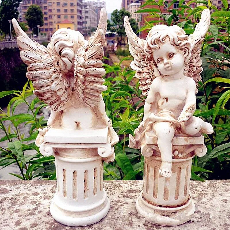 Cupid Bust Angel Roman Resin Sculptures and Statues Craft work 2Pcs -