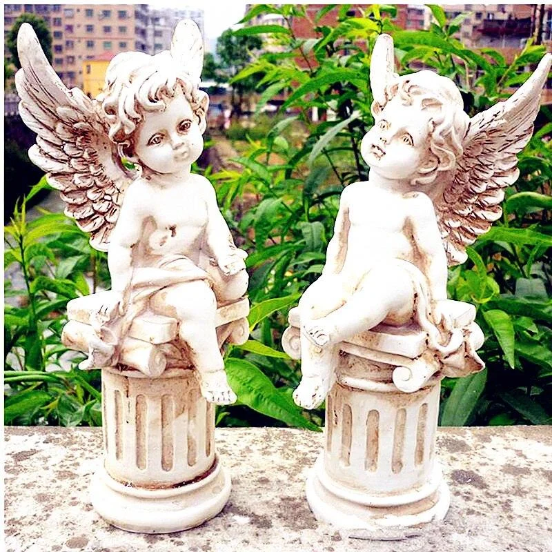 Cupid Bust Angel Roman Resin Sculptures and Statues Craft work 2Pcs -