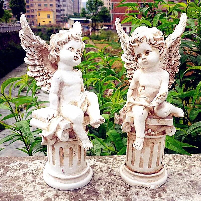 Cupid Bust Angel Roman Resin Sculptures and Statues Craft work 2Pcs -