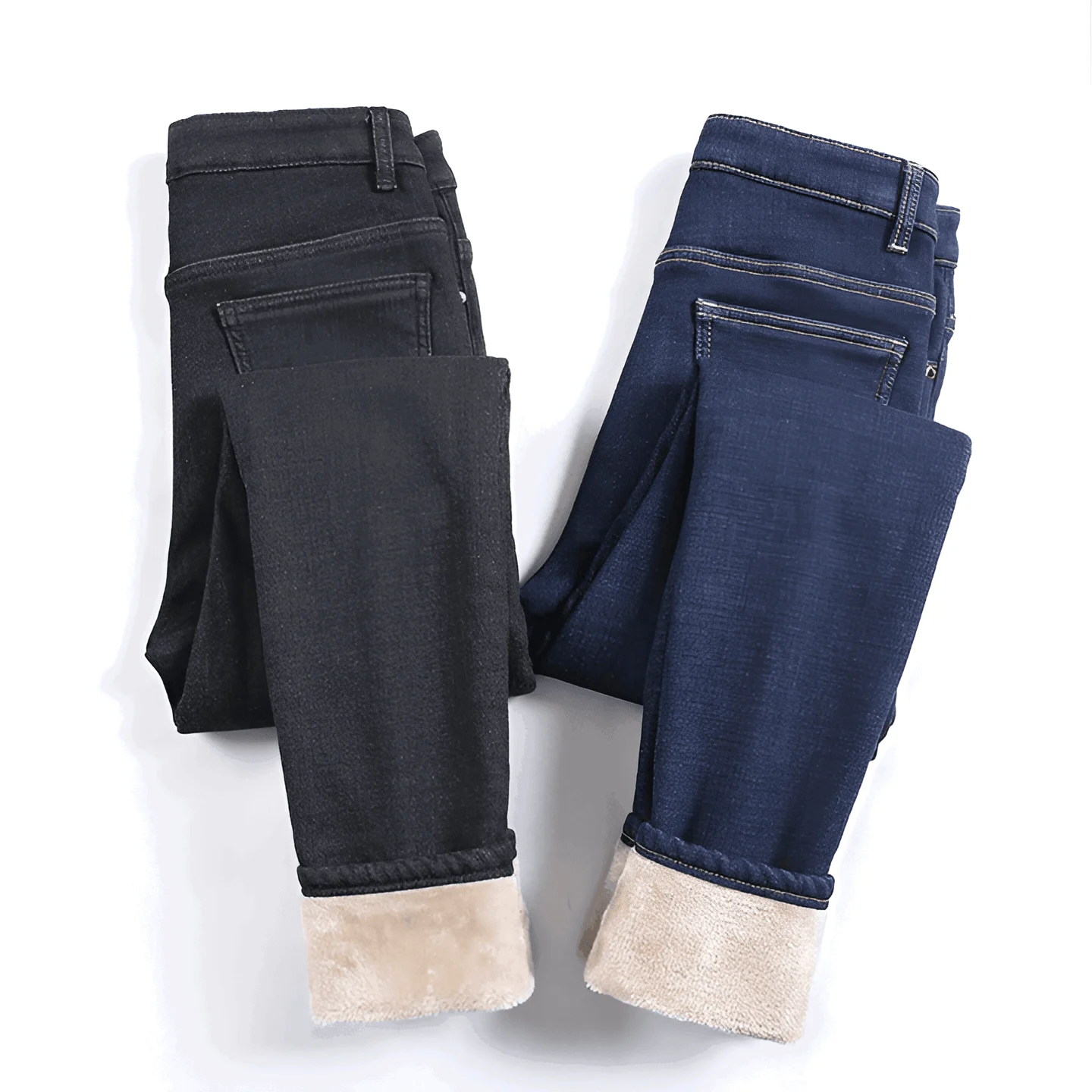 CurveFit Fleece Legging - Skinny Jeans for Women with High Waist and Sherpa Lining -  - #tag1#