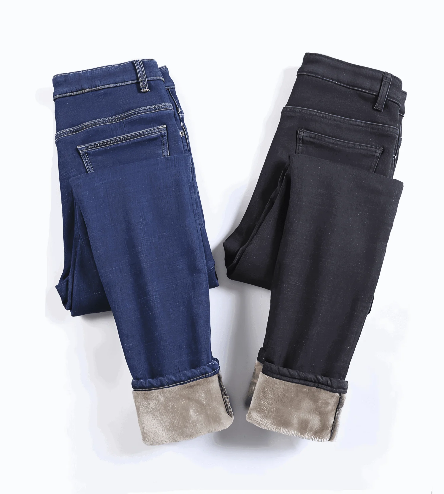 CurveFit Fleece Legging - Skinny Jeans for Women with High Waist and Sherpa Lining -  - #tag1#