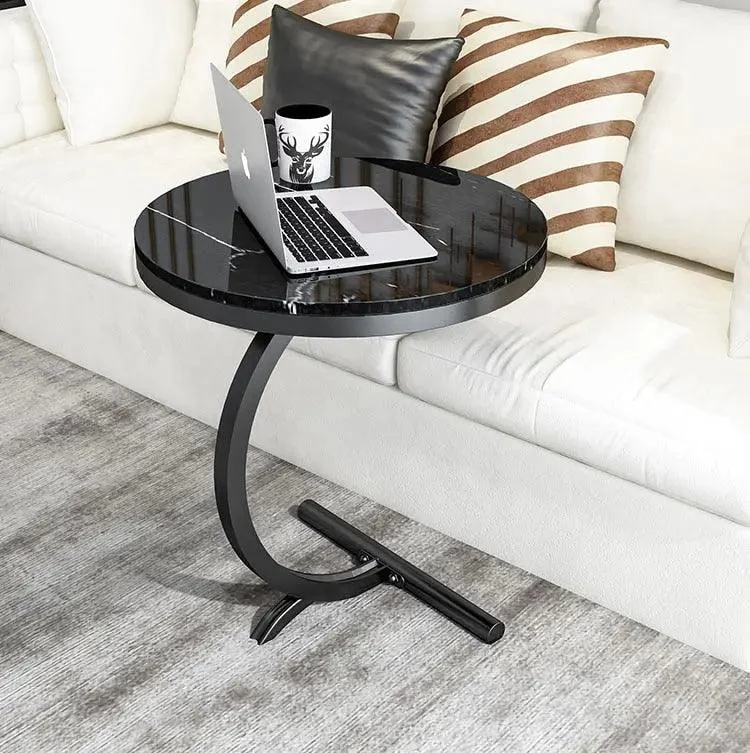 Curve Marble and Brass Side Table -