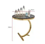 Curve Marble and Brass Side Table