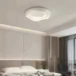 Curvy White Ceiling Light Minimalist Dimmable Flush Mount LED Lamp tag1