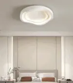 Curvy White Ceiling Light Minimalist Dimmable Flush Mount LED Lamp tag1
