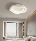 Curvy White Ceiling Light Minimalist Dimmable Flush Mount LED Lamp tag1