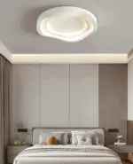 Curvy White Ceiling Light Minimalist Dimmable Flush Mount LED Lamp tag1