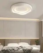 Curvy White Ceiling Light Minimalist Dimmable Flush Mount LED Lamp tag1