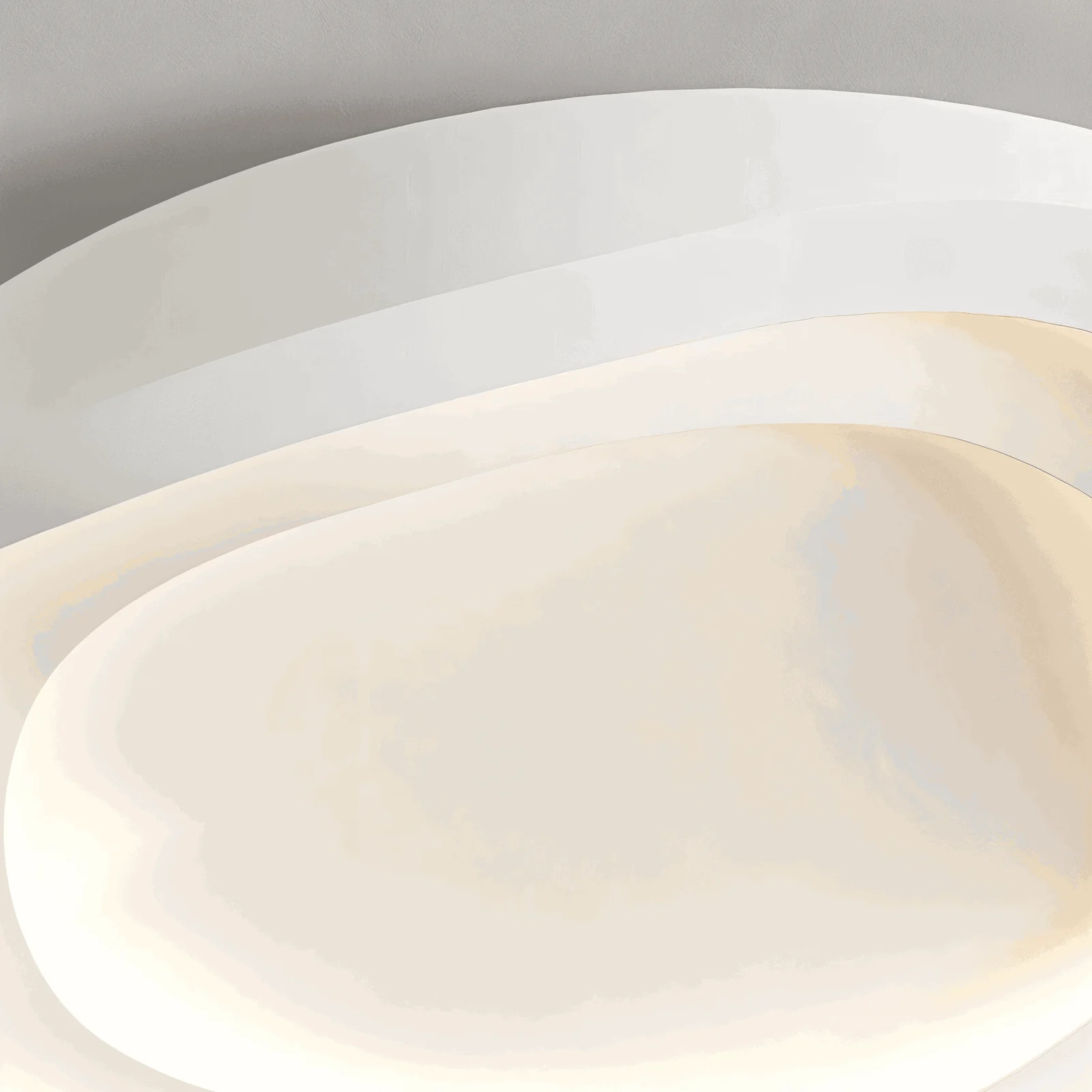Curvy White Ceiling Light - Minimalist, Dimmable, Flush Mount LED Lamp -  - #tag1#