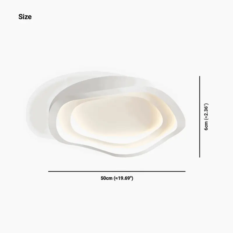 Curvy White Ceiling Light Minimalist Dimmable Flush Mount LED Lamp tag1
