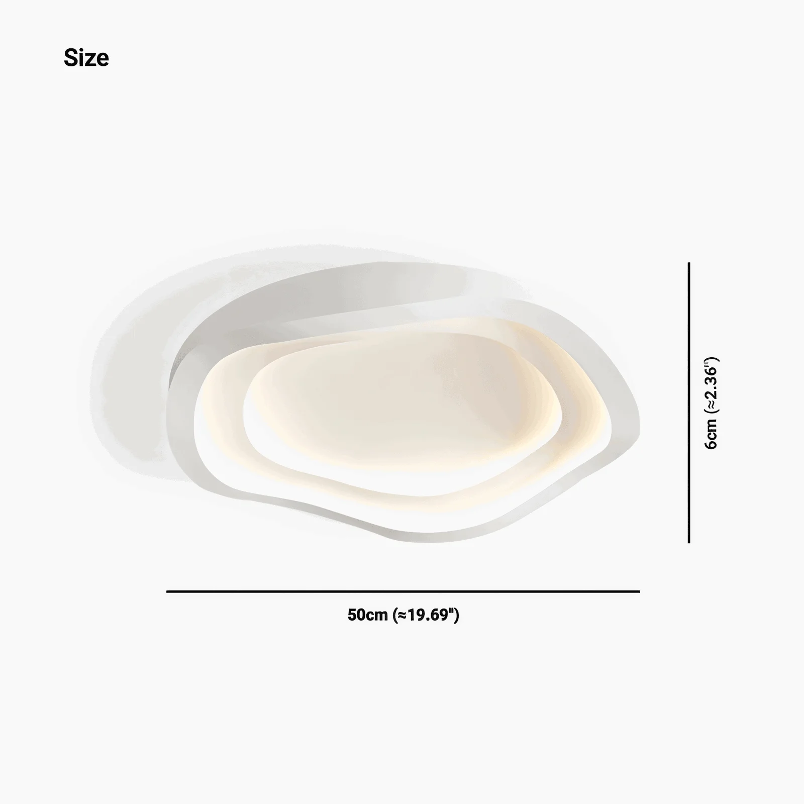 Curvy White Ceiling Light - Minimalist, Dimmable, Flush Mount LED Lamp -  - #tag1#