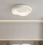 Curvy White Ceiling Light Minimalist Dimmable Flush Mount LED Lamp tag1